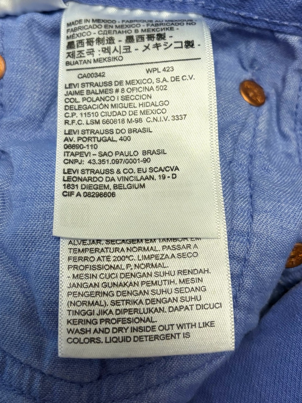 Levi's 501 Original Fit Jeans - Rare Cornflower Blue (W31 x L30) - Picture 8 of 9
